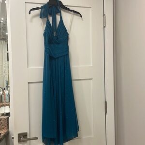 Blue sparkle Y2K halter dress